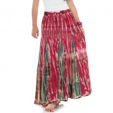 Long Batik Tie Dye Skirt Bohemian Style